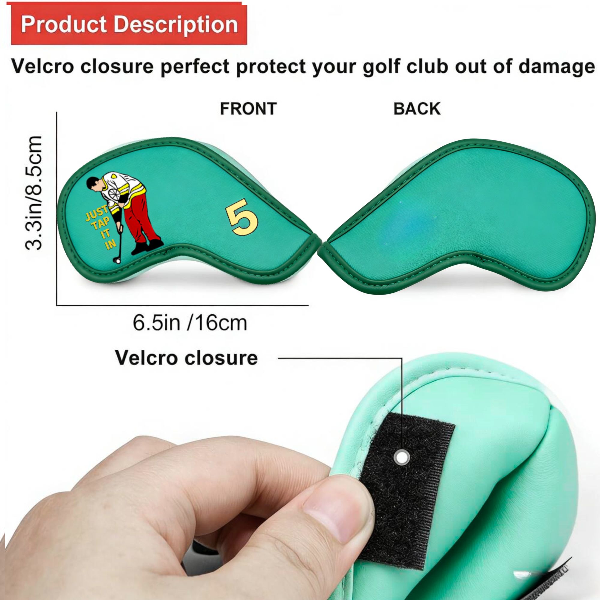 9 pcs Golf Iron Covers with Fu - Golf Equipment Organizer ulasan dan harga