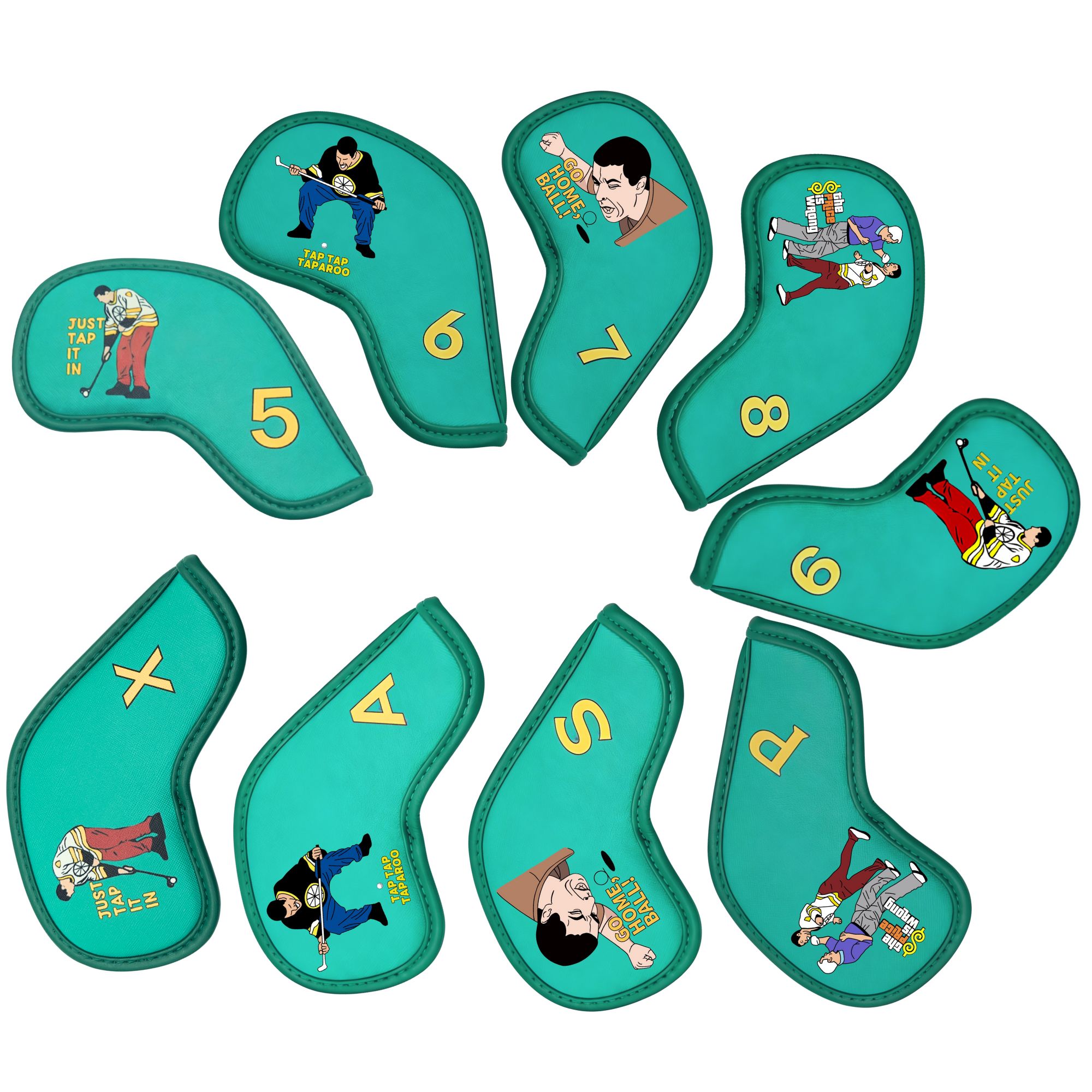 9 pcs Golf Iron Covers with Fu - Golf Equipment Organizer ulasan dan harga